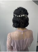 10代20代30代◎巻き髪ボブハーフアップ
