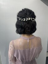 10代20代30代◎巻き髪ボブハーフアップ