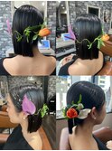【Lilly 新宿】＃ボブアレンジ＃生花ヘアアレンジ＃ヘアセット