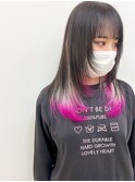 ロングウルフとインナーグラデーションカラー