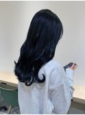 Say.ロングレイヤーブルーカラーミニウルフデジタルパーマ青山