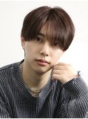 メンズヘアシースルーナチュラルヘアブラウンカラー