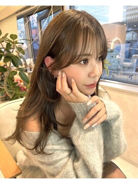 エヌ 大阪梅田店(enu) 【大阪梅田】グレージュ×韓国風顔周りレイヤー