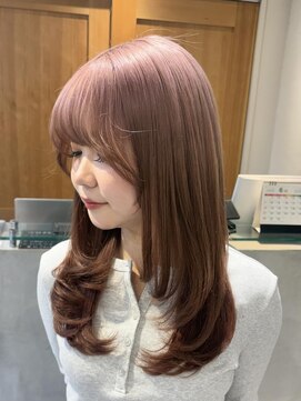 テトラ バイ ネオリーブ 横浜西口店(tetra by neolive) ピンク×ブラウン 顔まわりレイヤー ルーツカラー 横浜★