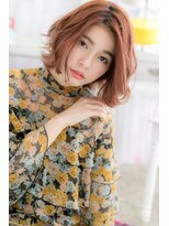 ミック 日暮里店(miq)&nbsp;大人かわいいピンクブラウン★抜け感エアリーボブa