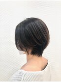 小顔/ショート/ショートボブ/暗めカラー/30代40代50代/白髪染め