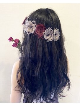 ヘアメイクアート(Hair make Art) スキルエクステで作った薔薇の花冠ヘア☆