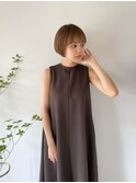 コンパクトショートボブ×アッシュベージュ