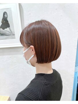 ロンドプランタン 恵比寿(Lond Printemps) 切りっぱなしミニボブオレンジブラウン【中居】
