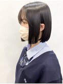 【松戸　石山】ぷつっと顎ラインミニボブ黒髪ボブ前髪あり