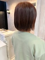 キャアリー(Caary) 福山人気ブリーチなしオレンジブラウン切りっぱなしストレート