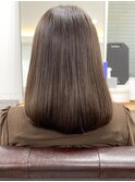 くびレイヤーグレーベージュニュアンスカラー白髪染め白髪ぼかし