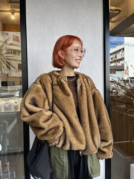 ベンジー 薬院大通店(benji) ブリーチ×オレンジカラー