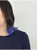 韓国風　レイヤーカット〔裾カラー×ブルー〕