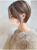 調布ショートボブヘアショートカットインナーカラー丸みショート