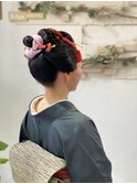 ライオンズクラブのイベントに日本髪風アレンジ