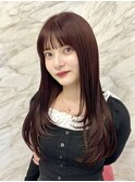 ◇オリーブグレー韓国風巻きレイヤーカットマロンベージュ銀座