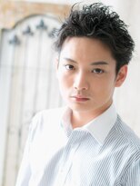 モッズヘア メン 南越谷南口店(mod's hair men) アップバング黒髪くせ毛風クロップアクティブショートa南越谷