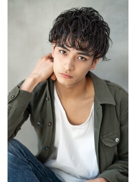 オースティン 門前仲町(AUSTIN) ツイストパーマ七三オールバックマッシュウルフスリークショート