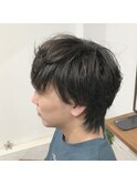 エリ足ブリーチカラーのマッシュウルフスタイル♪