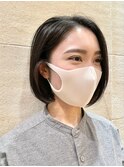 ボブ/ぱつっとボブ/黒髪ストレート/前下がりボブ/20代30代40代