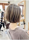 外国人風ボブ/ハイライト/ハイトーンカラー/20代30代40代