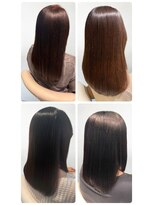 美容室フルール&nbsp;縮毛矯正ロング♪コスメストレート髪質改善ココアベージュ