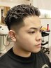 【人気急上昇中◆】メンズカット+シェービング+極道パーマ￥13500