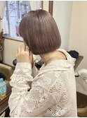 ベビーピンクカシスピンクラベンダーボブブリーチ艶髪都島
