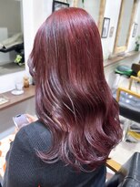 ラレイ ハラジュク(Lalei harajuku)&nbsp;【白石】ブリーチなしチェリーレッド赤髪韓国ヘア暖色学割原宿