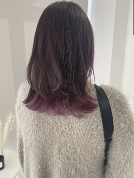 チル 福井駅前店(Chill) 福井インナーカラーピンクレイヤーカット韓国ミディアム髪質改善