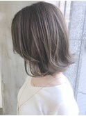【marfe】ハイライト_グレージュ_白髪ぼかし_ボブ