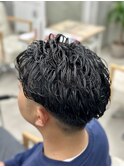 メンズカットニュアンスパーマフェードカット眉毛カット