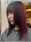 ハイライトカラーミルクティーベージュレイヤーカット
