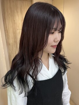 シェリ(Cheri) カシスレッドに裾カラーブラック