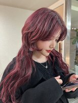 ボックスミコ(Box mico.)&nbsp;前髪/アンブレラカラー/こなれミディ/イメチェン/ウェーブパーマ