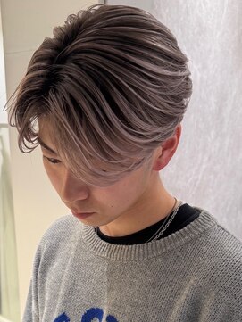 アンサー 渋谷(ANSWER) メンズバレイヤージュカラーハイライト刈り上げセンターパート