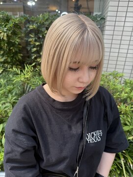 バイブアンドアネックス(VIBE & ANNEX) 《momoka》ハイトーンボブブロンドベージュ20代横浜石川町