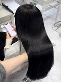 ダークグレージュ　酸性縮毛矯正　髪質改善