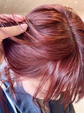 ボコカ(bococa) 【Vicky指名】ブリーチなしダブルカラーピンクレッドボブ