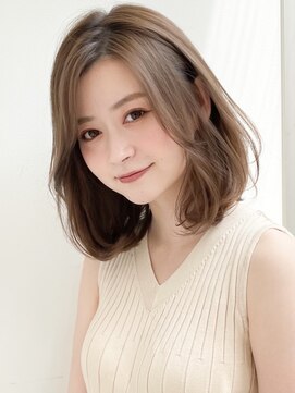 アグノス 青山(Agnos) 美髪似合わせカットオリーブグレーくびれヘアセミディ小顔