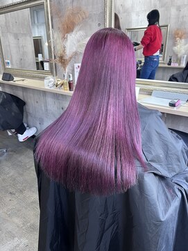 【ダブルカラー】【パープルカラー】【髪質改善】
