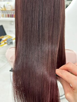 カラーハイライトハッシュカットレイヤーカットボブ髪質改善