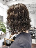 【白石】レディーススパイラルパーマプードルボブミディアム原宿