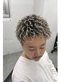 ホワイトメッシュ × ダレルパーマ(ツイスパ)