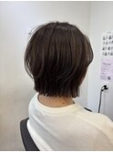 レイヤーボブ　大人レイヤー　ダークブラウン　ぱつふわ