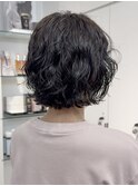 結べる長さのボブ/ハッシュカット/レイヤーウルフカット/顔周り