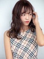 オーストヘアジジ(Aust hair Gigi)&nbsp;大人かわいいココアブラウン×フリンジウェーブセミロング