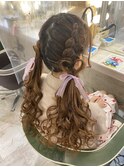 イベント 編み込み ハートツインテール