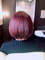 ヘアーイーダッシュ(HAIR E') ショートボブ ピンクカラー